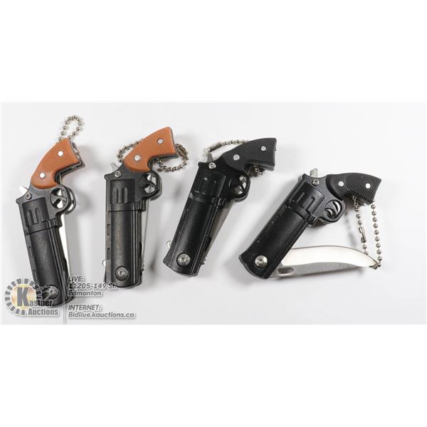 LOT OF 4 NEW MINI REVOLVER KNIVES