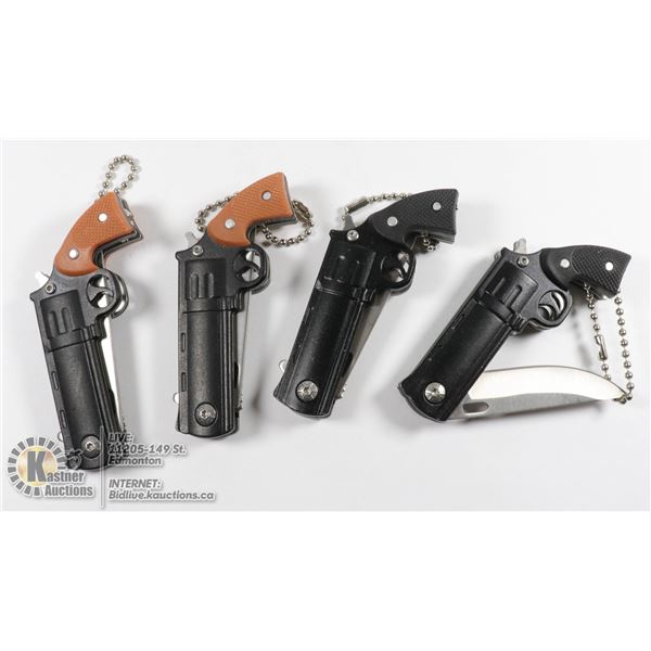 LOT OF 4 NEW MINI REVOLVER KNIVES