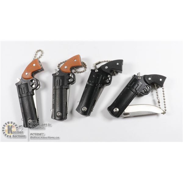LOT OF 4 NEW MINI REVOLVER KNIVES