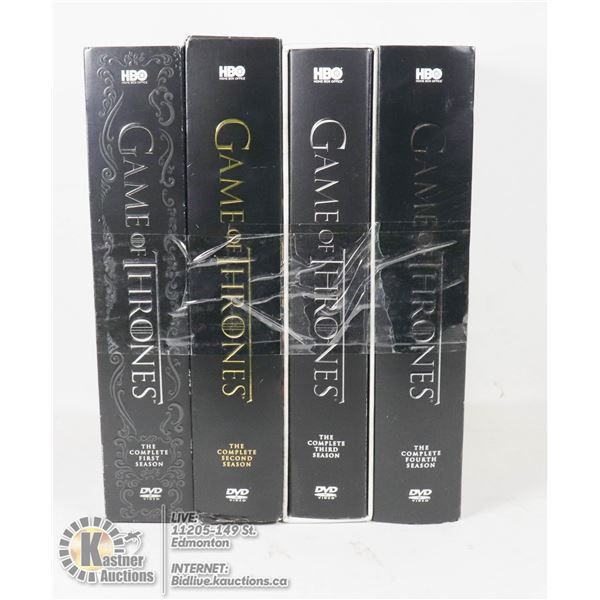 GAME OF THRONES DVD SEASON SERIES 1,2,3 & 4