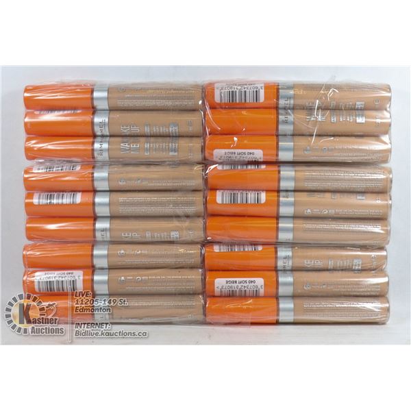 LOT OF 18 RIMMEL COSMETICS WAKE ME UP CONCEALER ANTI FATIGUE SKIN BRIGHTENING CONCEALER WITH VITAMIN