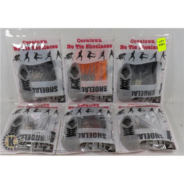 LOT OF 6 CERATOWN NO TIE SHOELACES