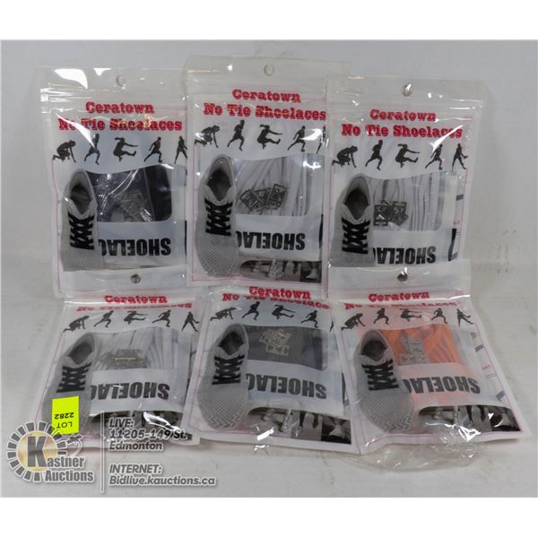 LOT OF 6 CERATOWN NO TIE SHOELACES