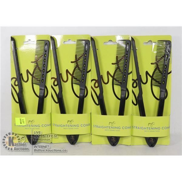 LOT OF 4 PRETTY YOUNG THING STRAIGHTENING COMB