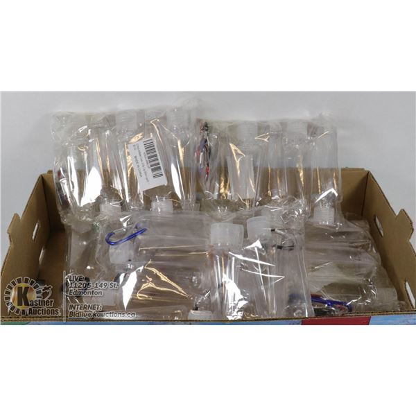FLAT OF DESPENSING BOTTLES WITH CARABINERS 60ML