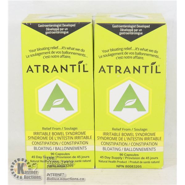 LOT OF TWO ATRANTIL IBS, CONSTIPATION, BLOATING RELIEF 40 - CAPSULES