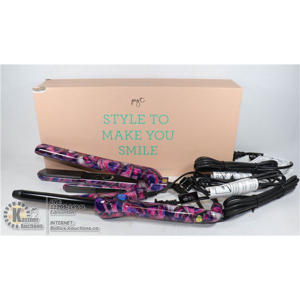 PRETTY YOUNG THING LOLA KIT CERAMIC STYLER, CLIP FREE CURLING WAND, MINI STYLER