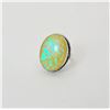 Image 1 : 16)  AUSTRALIAN TRIPLATE YELLOW FIRE OPAL RING SET IN 925 STAMPED SILVER,  SIZE 9.
