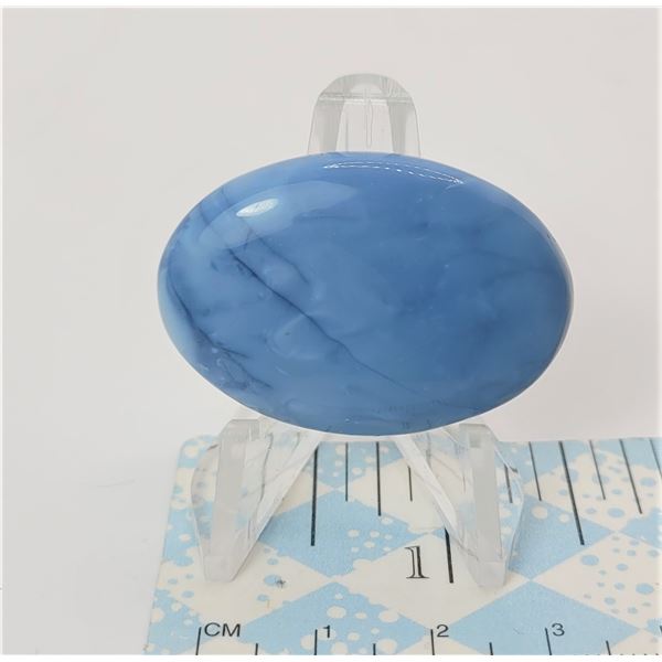2)  NATURAL 46 CT BLUE AMERICA OWGHEE OPAL GEMSTONE, READY FOR SETTING.
