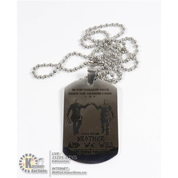 "WHEN THE DEMONS COME" PENDANT WITH CHAIN