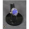 Image 1 : #9-NATURAL LAPIZ LAZULI RING SIZE 6 JEWELRY/ SILVER PLATED/ HEALING MINERAL