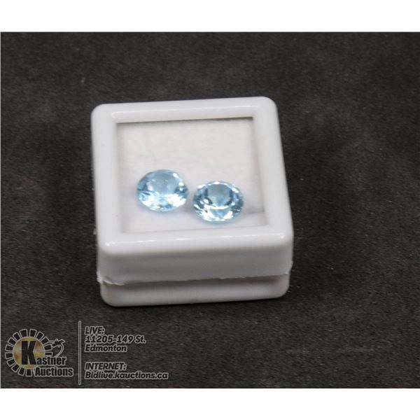 #215-SKY BLUE TOPAZ GEMSTONES 8mm/ 4.90ct JEWELRY/ TREATED/ ROUND
