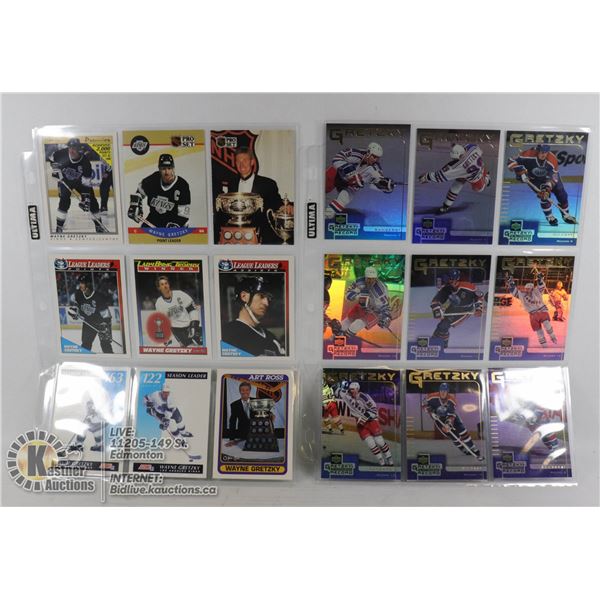x18 WAYNE GRETZKY COLLECTORS HOCKEY CARDS