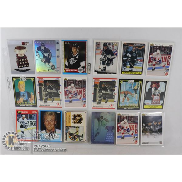 x18 WAYNE GRETZKY COLLECTORS HOCKEY CARDS