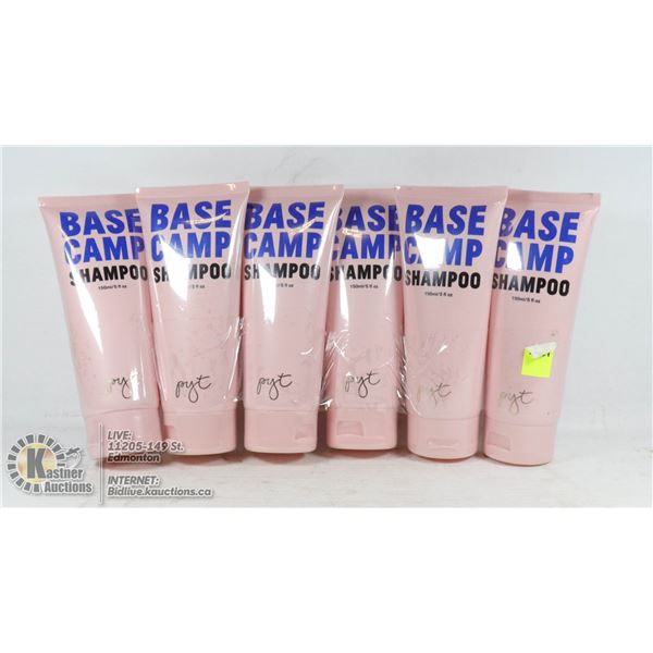 LOT OF 6 PRETTY YOUNG THING BASE CAMP SHAMPOO 150ML EACH