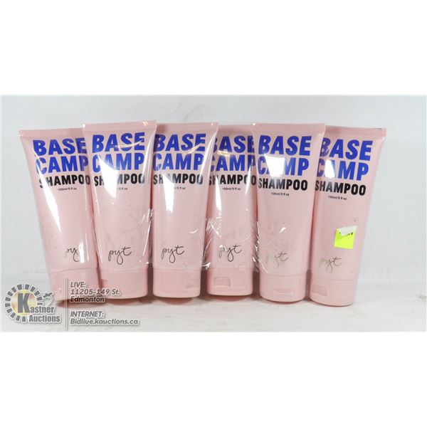 LOT OF 6 PRETTY YOUNG THING BASE CAMP SHAMPOO 150ML EACH