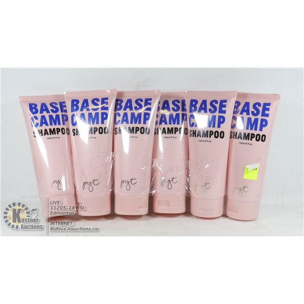 LOT OF 6 PRETTY YOUNG THING BASE CAMP SHAMPOO 150ML EACH