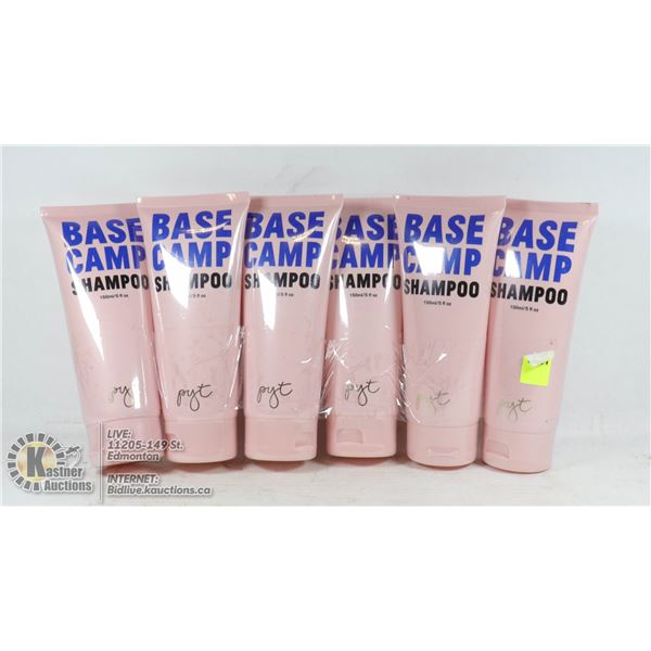 LOT OF 6 PRETTY YOUNG THING BASE CAMP SHAMPOO 150ML EACH