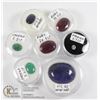 Image 1 : X7 GEMSTONES RUBY, EMERALD, SAPPHIRE, LAPIS LAZULI