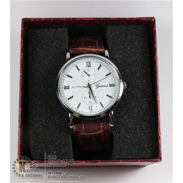 NEW MENS GENEVA "PLATIUM" WATCH