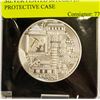 Image 2 : SILVER PLATED BITCOIN IN PROTECTIVE CASE 40MM NOVELTY COIN FOR CRYPTO CURRENCY ENTHUSIASTS