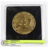 Image 1 : MINT GOLD PLATED DASH COIN IN PROTECTIVE CASE. 40MM NOVELTY COIN FOR CRYPTO CURRENCY ENTHUSIASTS
