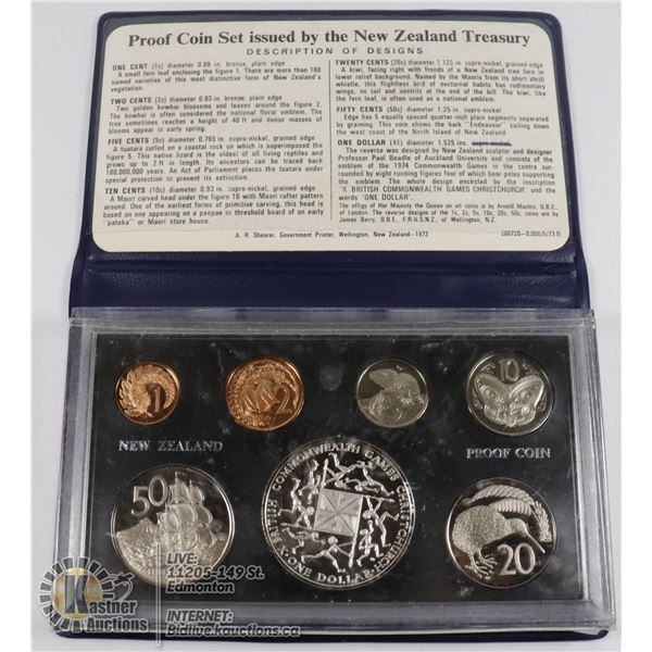 1974 SILVER NEW ZEALAND 7 COIN PROOF SET