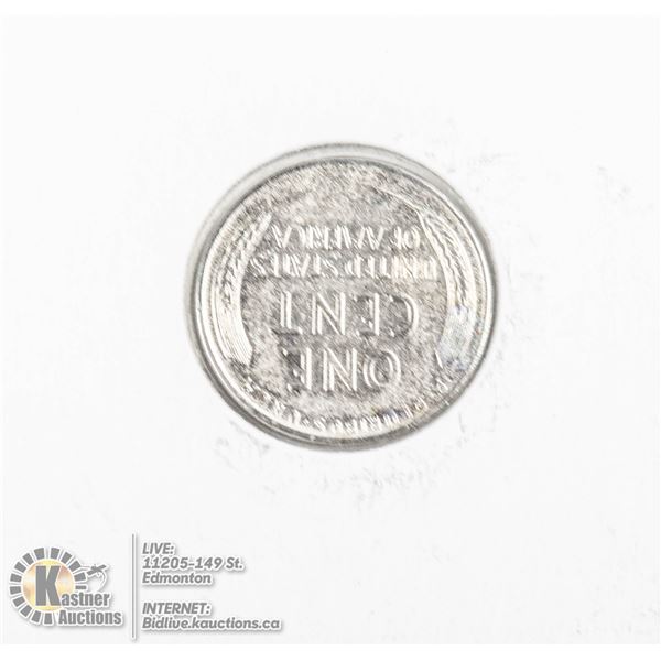 1943 WWII USA STEEL 1 CENT COIN, UNCIRCULATED
