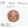 Image 1 : 1939 WWII NAZI GERMANY 1 REICHSPFENNIG COIN, UNC.
