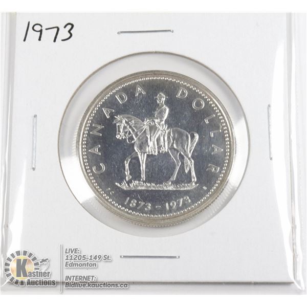 1973 SILVER RCMP CANADA $1 DOLLAR COIN, SPECIMEN