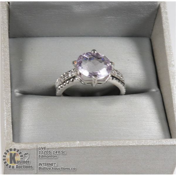 SILVER 925 AMETHYST RING 6 CARATS