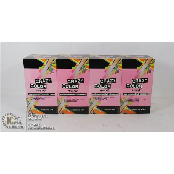 LOT OF 4  CRAZY COLOR RENBOW SEMI-PERMANENT HAIR COLOR CREAM - LAVENDER