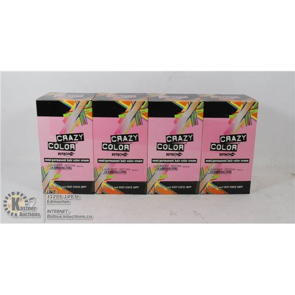 LOT OF 4  CRAZY COLOR RENBOW SEMI-PERMANENT HAIR COLOR CREAM - LAVENDER