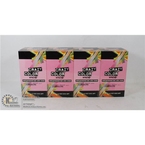 LOT OF 4  CRAZY COLOR RENBOW SEMI-PERMANENT HAIR COLOR CREAM - LAVENDER