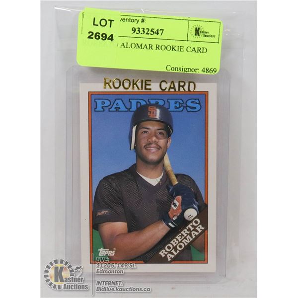 ROBERTO ALOMAR ROOKIE CARD BLUE JAYS HOF MEMBER 1988 TOPPS CARD #4T- NONE