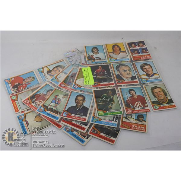 1974-75 O-PEE-CHEE HOCKEY CARDS 6 SHEETS WITH 54 CARDS- NONE