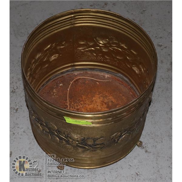 BRASS PLANTER 12" HIGH X 14" WIDE