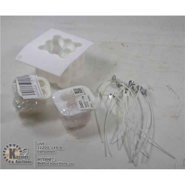 1 BUBBLE CANDLE MOULD LGE 2SM BUBBLE MOULDS &20 WICKS