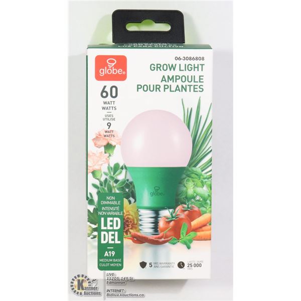 NEW LED GROW LIGHT BULB (A19 STANDARD FITTING)