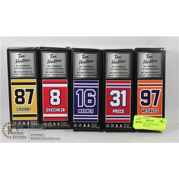 TIM HORTON'S COLLECTIBLE HOCKEY STICK SET COMPLETE SET 2019-20 INCLUDES MCDAVID
