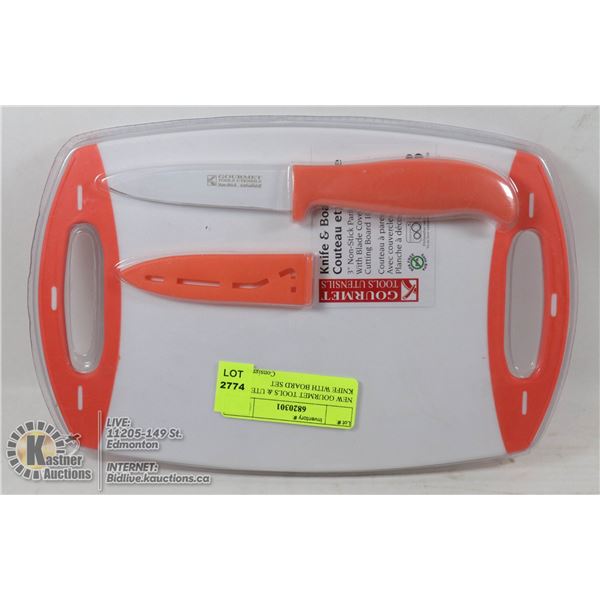 NEW GOURMET TOOLS & UTENSILS KNIFE WITH BOARD SET