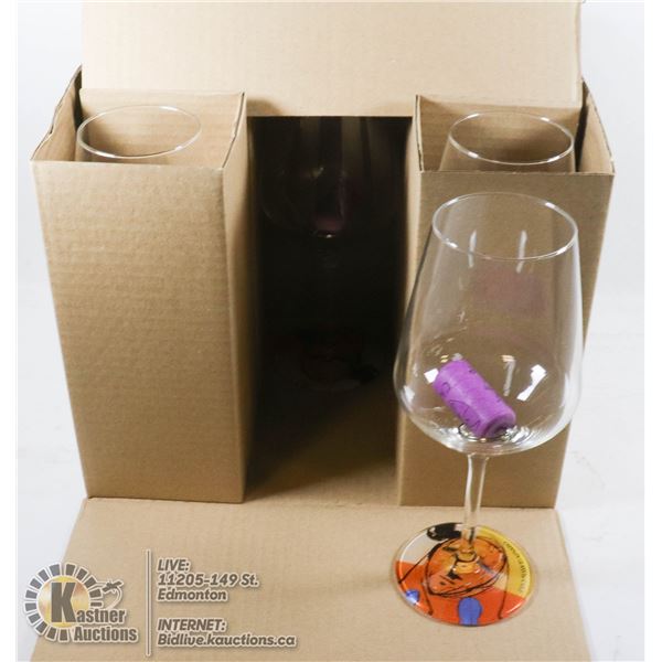 SET OF 6 NEW CRYSTAL WHINE GLASSES