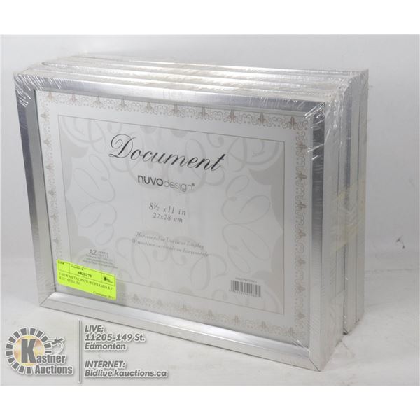 5 NEW METAL PICTURE FRAMES 8.5" X 11" STILL IN WRAPPING