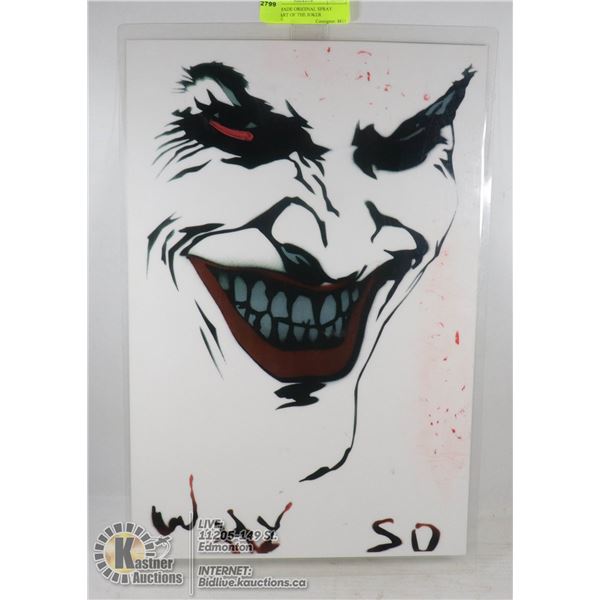 HAND MADE ORIGINAL SPRAY PAINT ART OF THE JOKER LAMINATED