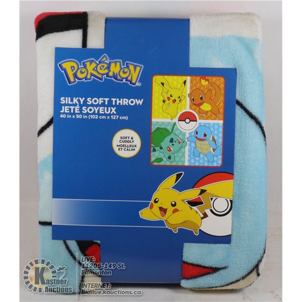 NEW POKEMON 40" X 50" SILKY SOFT THROW BLANKET