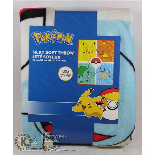 NEW POKEMON 40" X 50" SILKY SOFT THROW BLANKET