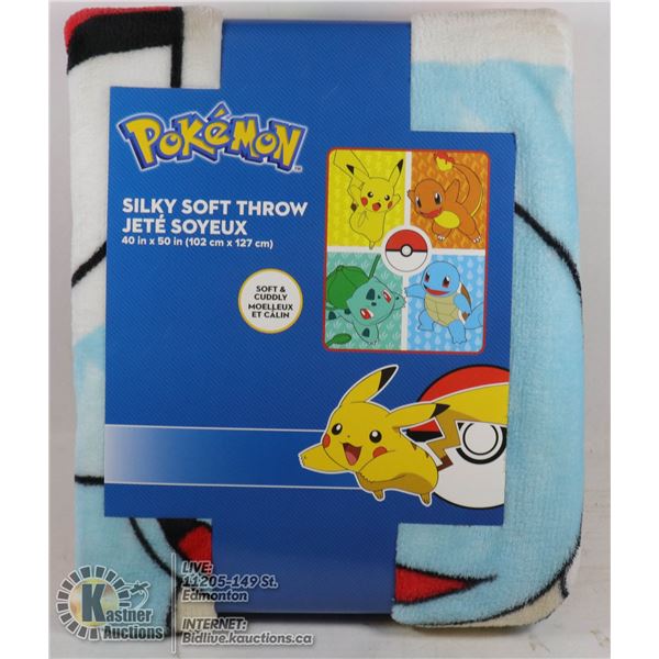 NEW POKEMON 40" X 50" SILKY SOFT THROW BLANKET