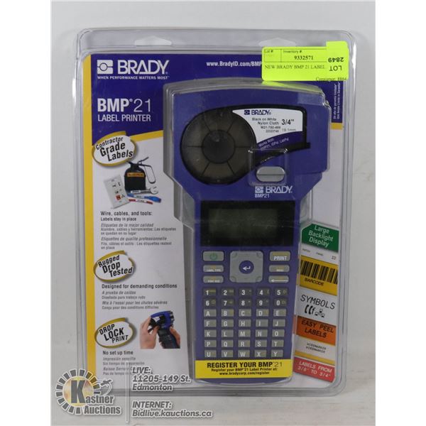 NEW BRADY BMP 21 LABEL PRINTER