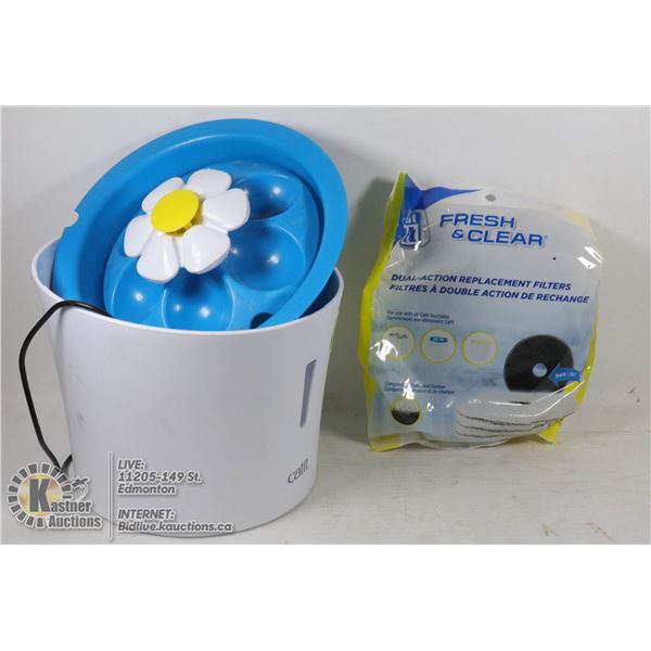 PET DRINKING FOUNTAIN USED-COMES WITH REPLACEMENT FILTERS