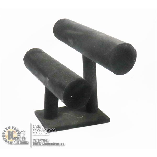 TWO TIER BLACK VELVET JEWELRY DISPLAY